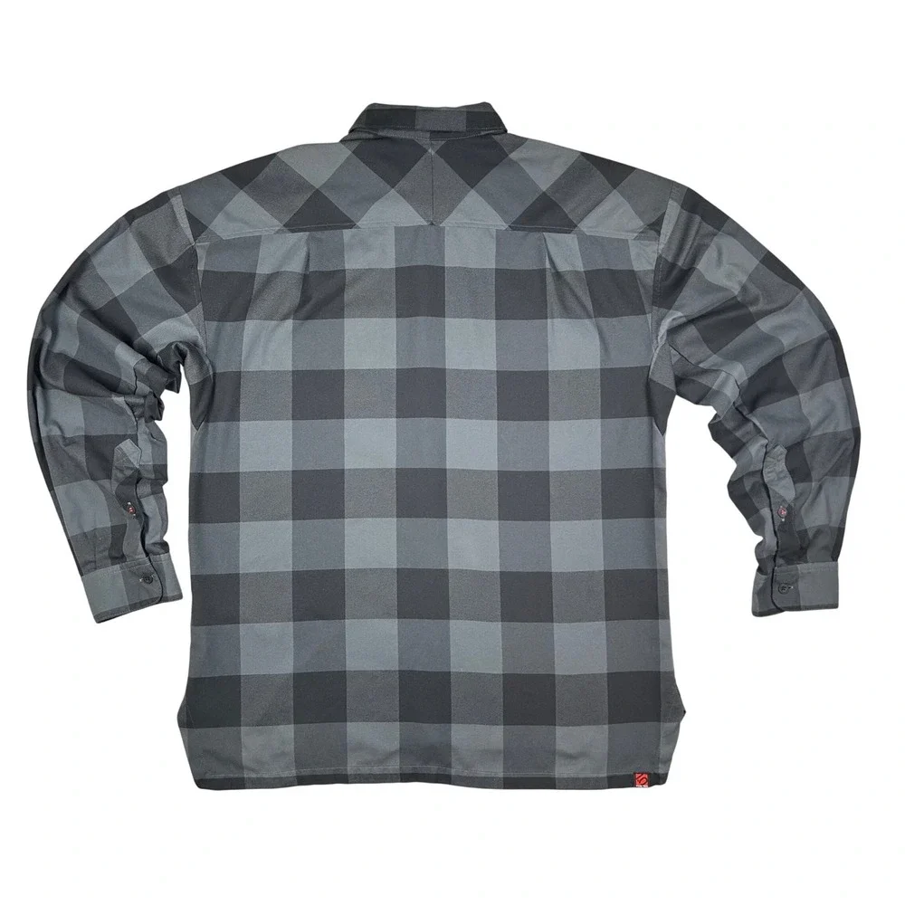 Adidas Golf Mens Grey Black Buffalo Plaid Flannel Shirt Long Sleeve HG1303 L
